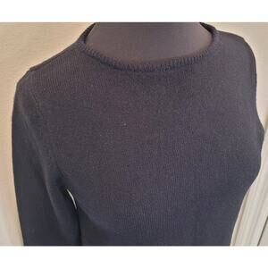 VTG 90s Express Black Lambswool Crewneck XS Soft Goth Grunge Mall Girl Romantic